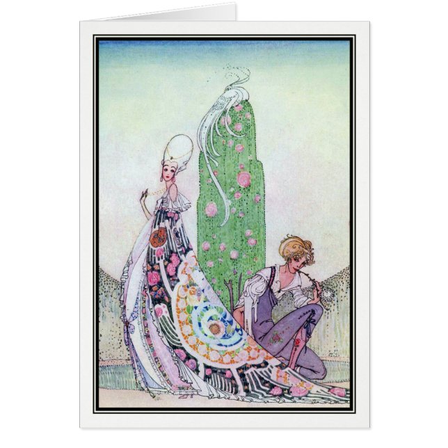 Hon stoppade vid Kay Nielsen Hälsningskort (Framsidan)