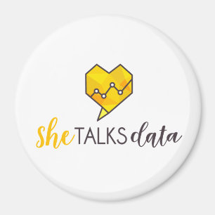 Hon talar datamagneten magnet