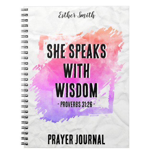 Hon talar med Wisdom - Anpassningsbar Trendig Jour Anteckningsbok (Framsidan)