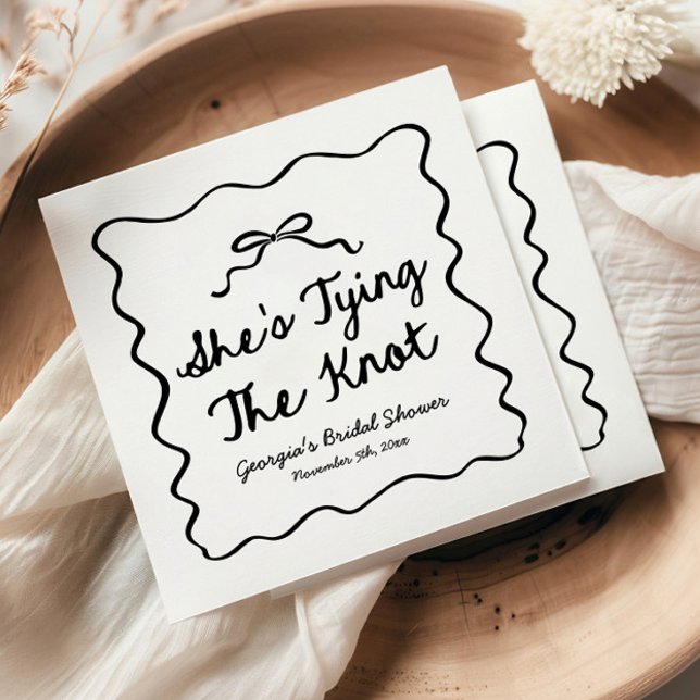 Hon Tiar Knuten Whimsical Bröllopsfest Bow Pappersservett (Skapare uppladdad)