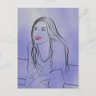 Hon tittar på Himmel 2 - vykort