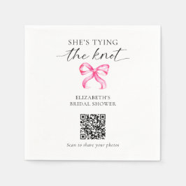 Hon trär ut Bröllopsdusch QR Foto Delning Pappersservett