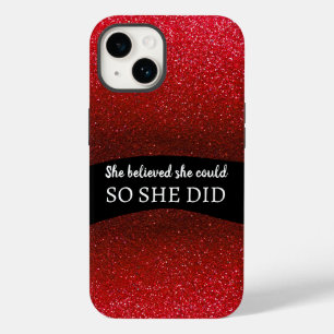 Hon trodde att hon kunde Black Red Glitter Sparkle
