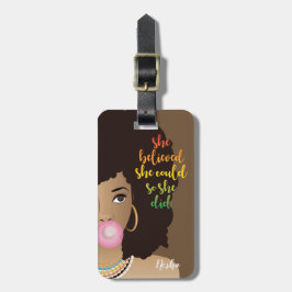 Hon trodde att hon kunde, Black Woman, Gum, Brown Bagagebricka