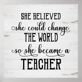 Hon trodde att hon kunde byta ut World Teacher Poster