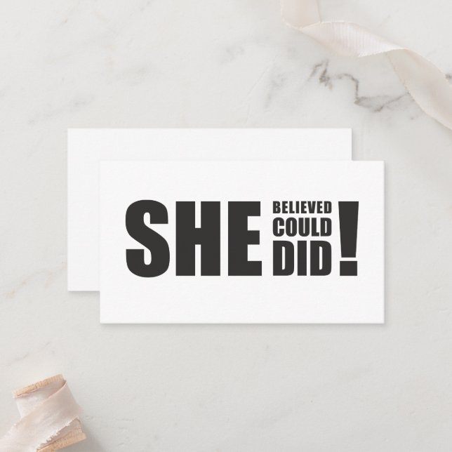 Hon trodde att hon kunde, det gjorde hon! placeringskort (Fram/Back In Situ)