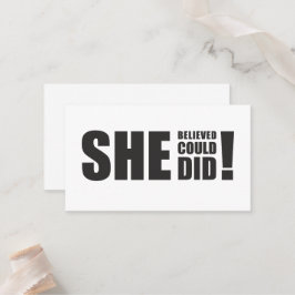Hon trodde att hon kunde, det gjorde hon! placeringskort