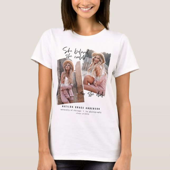Hon trodde att hon kunde det, hon gjorde studenten t shirt (Framsida)