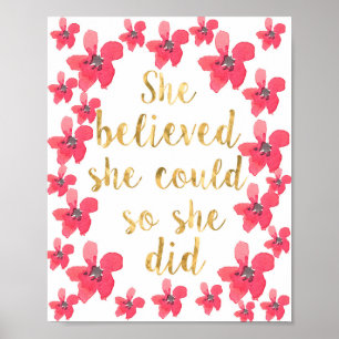 Hon trodde att hon kunde det, Nursery Decor Poster