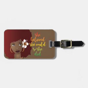 Hon trodde att hon kunde det, Red Afro, Brown Bagagebricka