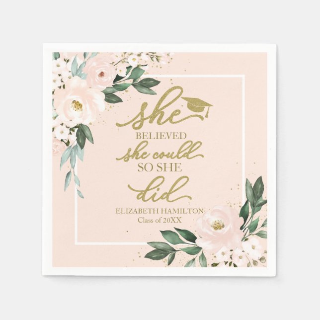 Hon trodde att hon kunde det så hon gjorde Grad Pa Pappersservett (Framsidan)