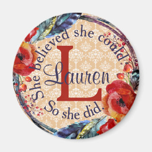 Hon trodde att hon kunde få Monogram Blommigt Magnet