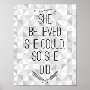 Hon trodde att hon kunde inspirera till att Poster