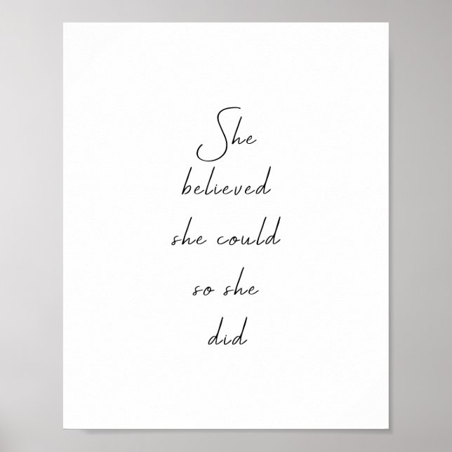 Hon trodde att hon kunde inspirera till citat poster (Framsidan)
