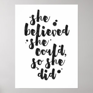 Hon trodde att hon kunde - inspirerande Poster