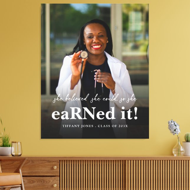 Hon trodde att hon kunde RN Nurse Photo Studenten Canvastryck (Insitu (Vardagsrum))