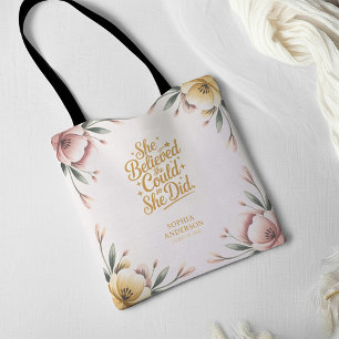 Hon trodde att hon kunde så hon gjorde Blommig e Tygkasse