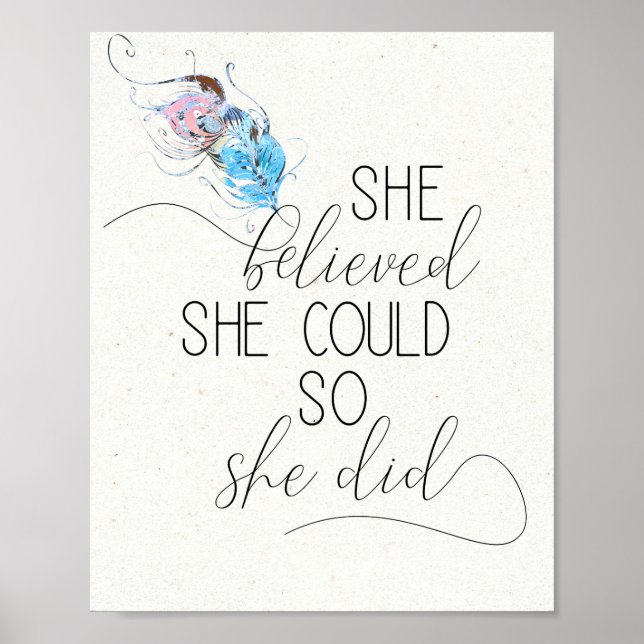 Hon trodde att hon kunde så hon gjorde inspiration poster (Framsidan)