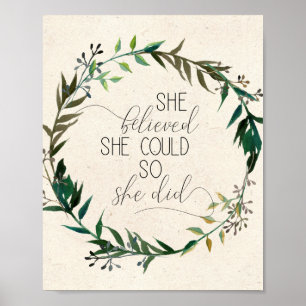 Hon trodde att hon kunde så hon gjorde inspiration poster