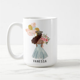 Hon trodde att hon kunde Studenten Mörk skin Girl Kaffemugg