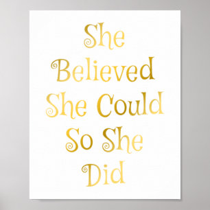 Hon trodde henne kunde den Motivational Poster