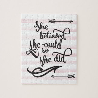 hon trodde henne kunde, så hon gjorde pussel