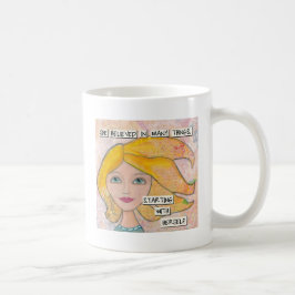 Hon trodde i hon själv - inspirera konst kaffemugg