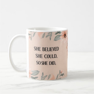 Hon trodde minimalistiskt kaffe mugg-blommor kaffemugg