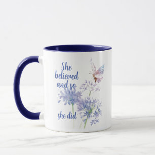 Hon trodde och så Motivationscitat Fjäril Mugg