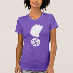 Hon utropade vit design, dammar t shirt