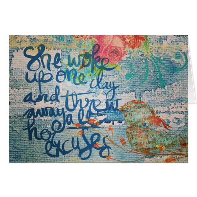 Hon vaknade en dag utan fler exkuskollage OBS kort (Framsidan Horizontal)