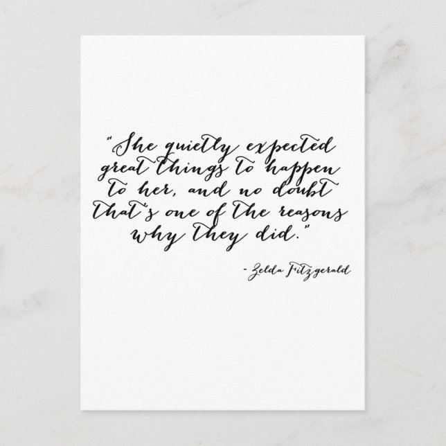 Hon väntade sig tyst underbart sak vykort (Framsida)