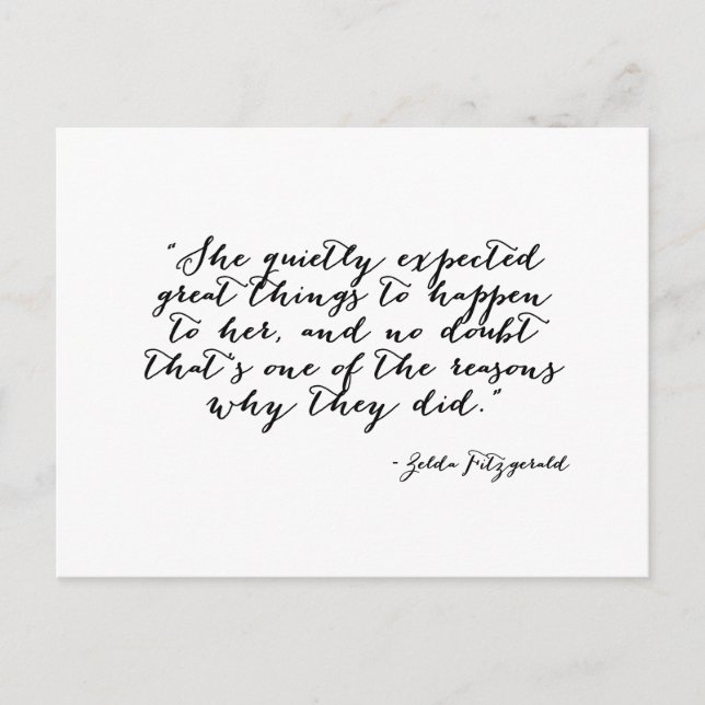 Hon väntade sig tyst underbart sak vykort (Framsida)