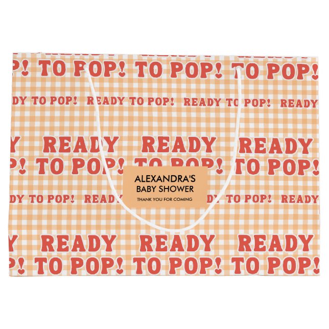 Hon Väntar På Att Komma Babyfirande Retro Orange R (Baksidan)