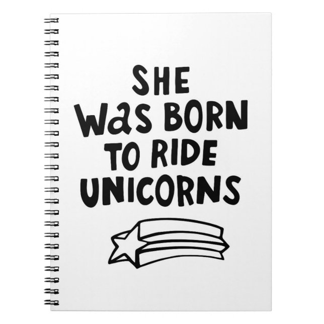 Hon var född att rida Unicorns Anteckningsbok (Framsidan)