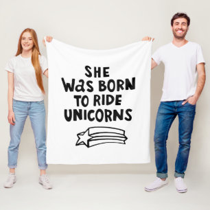 Hon var född att rida Unicorns Fleecefilt