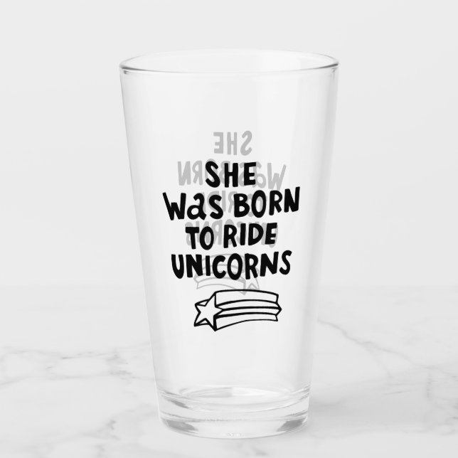 Hon var född att rida Unicorns Glaskopp (Framsida)