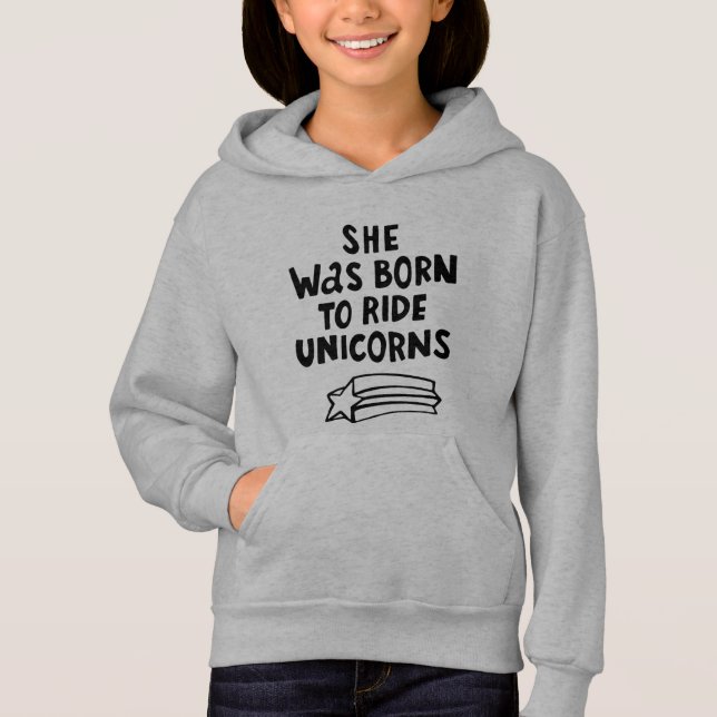 Hon var född att rida Unicorns T Shirt (Framsida)