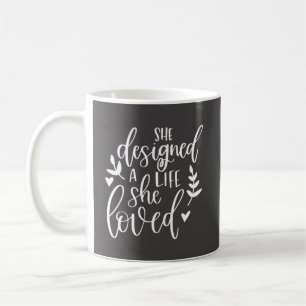 Hon var inspirerad av att Designat ett liv hon äls Kaffemugg
