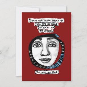 Hon var inte så glad över att få ett hälsskort kort