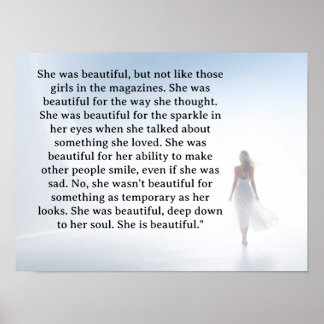 Hon var vacker === F.Scott Fitzgerald-citat Poster
