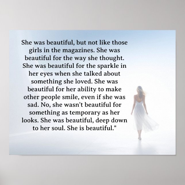 Hon var vacker === F.Scott Fitzgerald-citat Poster (Framsidan)