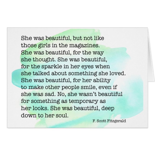 Hon var vacker med Anpassningsbar Insida-textkort Hälsningskort (Framsidan Horizontal)