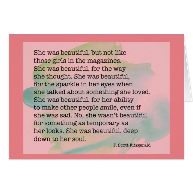 Hon var vacker OBS kort (Framsidan Horizontal)