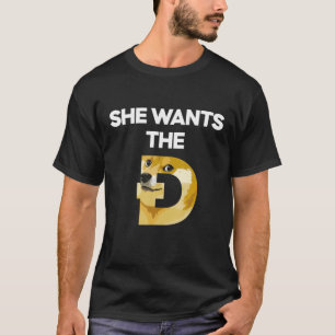 Hon vill att D-noten Dogecoin Meme Doge HODL ska T Shirt