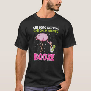 Hon vill bara dricka Flamingo Gin Party Festiva T Shirt