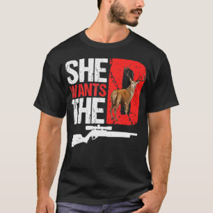 Hon vill ha älgen Roliga rådjur jakt jägare Sarcas T Shirt