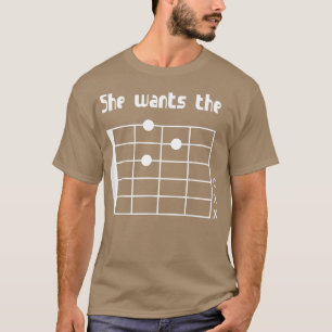 Hon vill ha D ChordFunny Music Guitar Player 285 T Shirt
