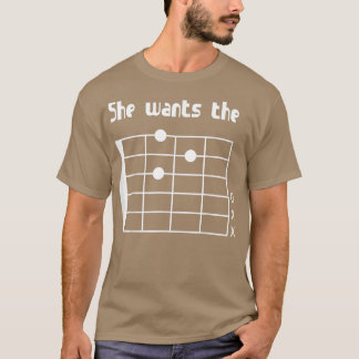 Hon vill ha D ChordFunny Music Guitar Player 285 T Shirt