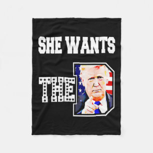 Hon vill ha D Donald Trump 2024 Fleecefilt